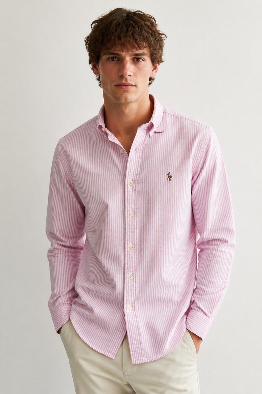 Ralph Lauren Pink Striped Button Down Shirt Size 15-32